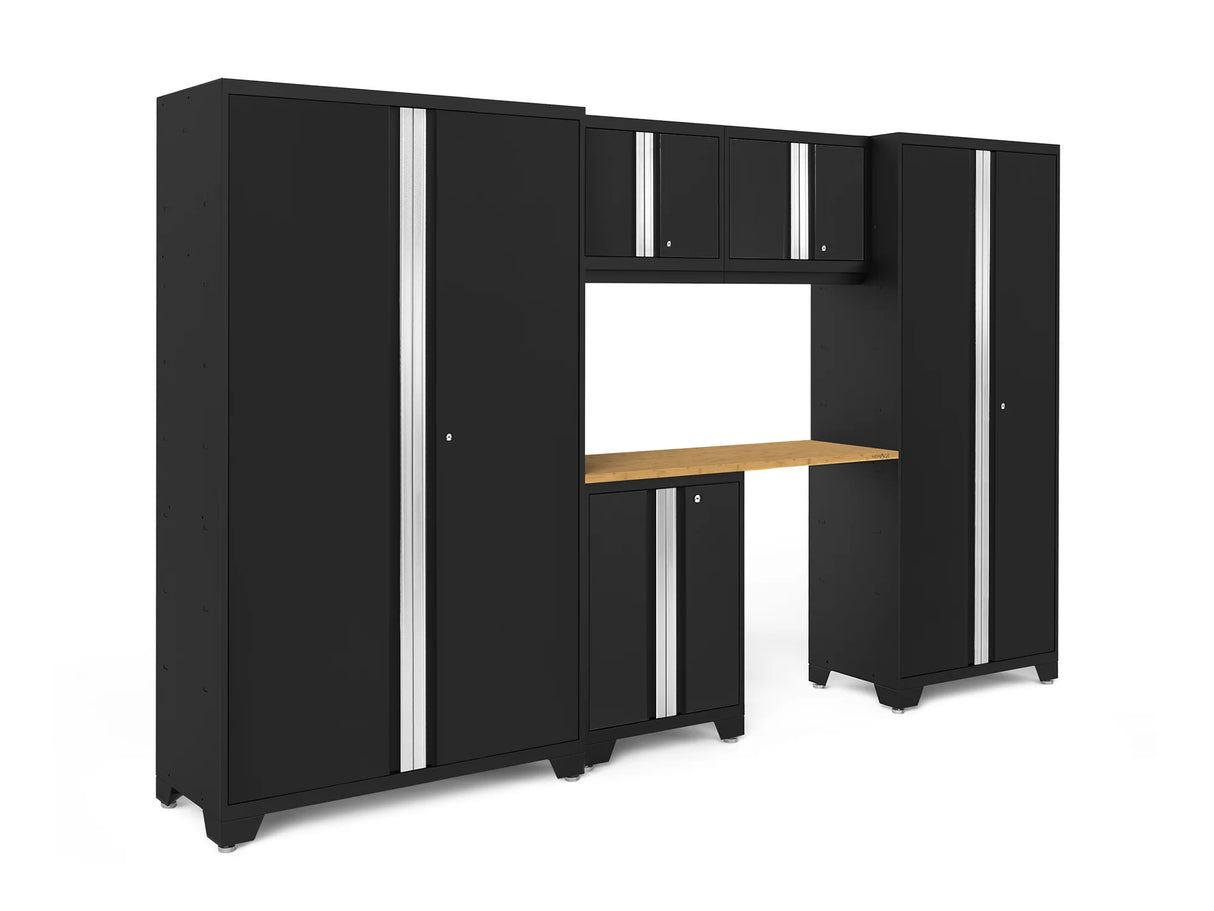 Bold Series 6 Piece Cabinet Set with Base, Wall Cabinets, 30 In. Locker and 48 In. RTA Locker