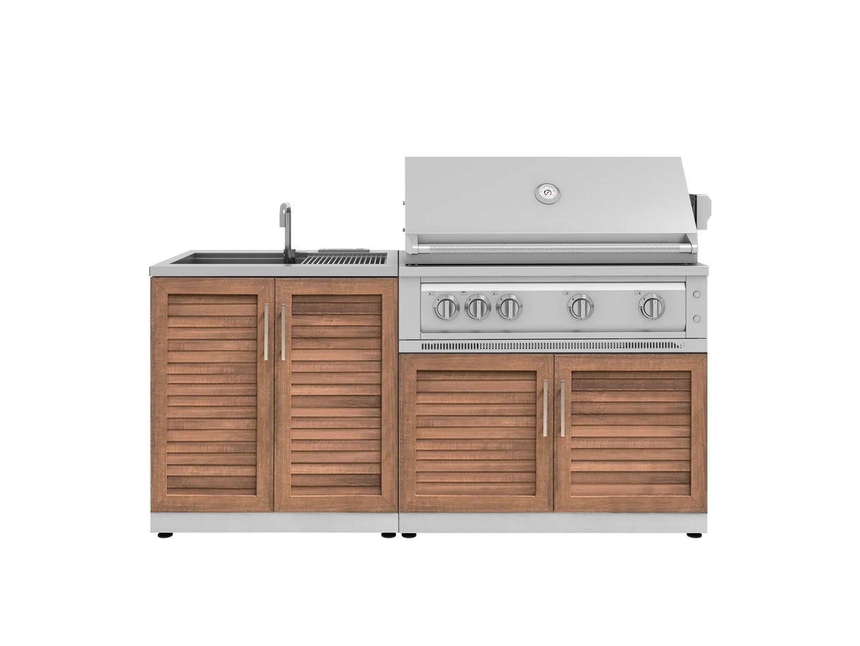 Outdoor Kitchen Stainless Steel 3 Piece Cabinet Set with Sink, Grill Cabinet and Platinum Grill