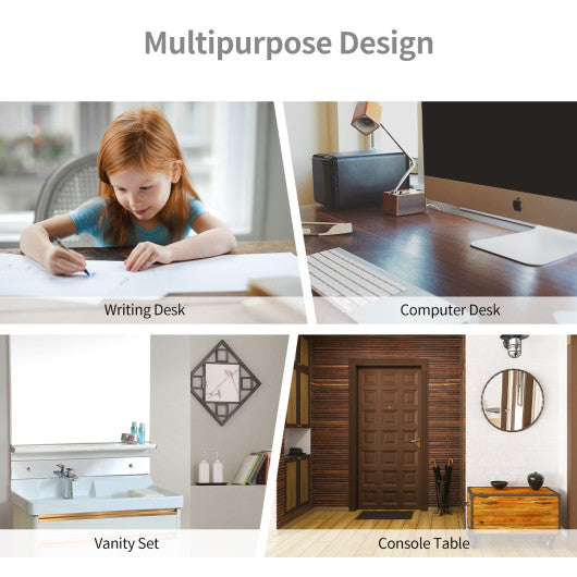 Writing Desk 2-Tier Vanity Desk Computer Desk with 4 Drawers-Pink