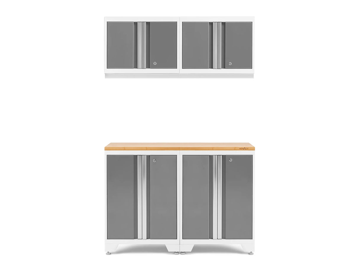 Bold Series 5 Piece Cabinet Set with Wall, Base Cabinet, and Worktop