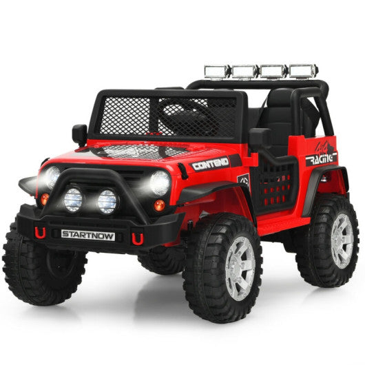 12V Kids Electric Ride On Truck with Remote Control and Operation Lever-Red