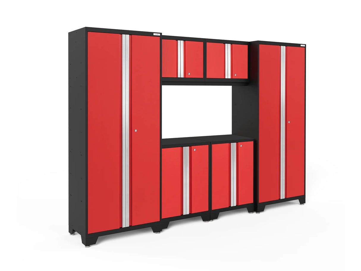 Bold Series 6 Piece Cabinet Set with Base, Wall Cabinets and 30 In. Lockers