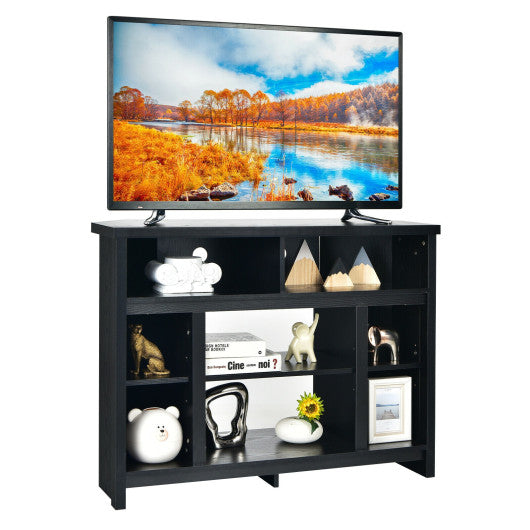 Modern Corner TV Stand with Adjustable Shelves for TVs up to 48 Inch-Black