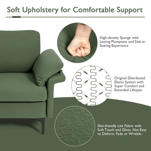 Extra Large Modular L-shaped Sectional Sofa with Reversible Chaise for 4-5 People-Army Green