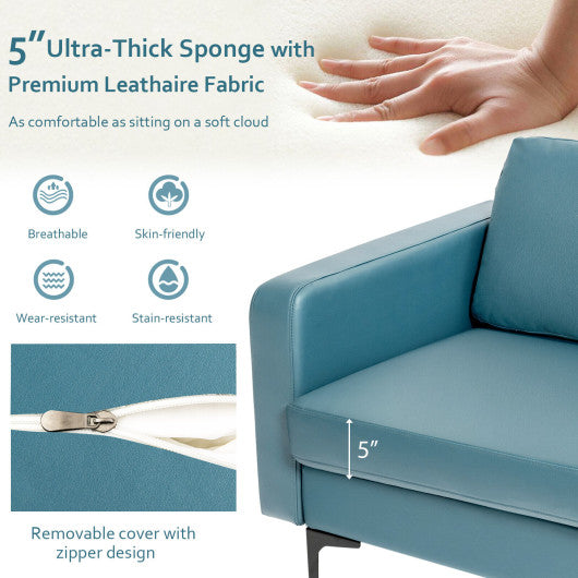 Modern Accent Armchair with Side Storage Pocket-Blue