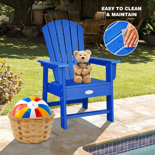 Patio Kids' Adirondack Chair with Ergonomic Backrest-Blue