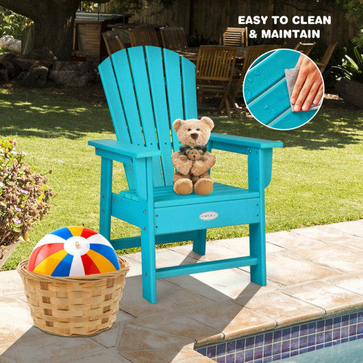 Patio Kids' Adirondack Chair with Ergonomic Backrest-Turquoise