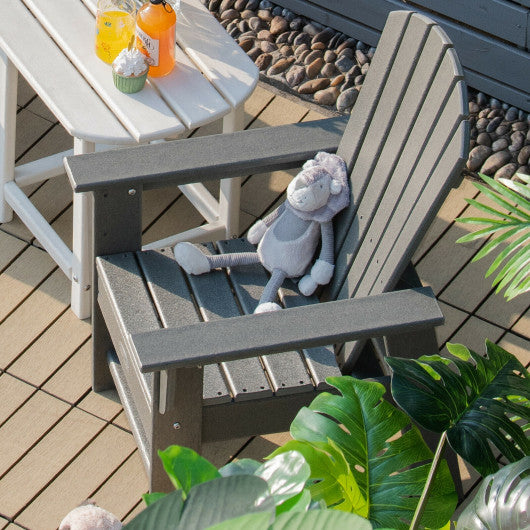 Patio Kids' Adirondack Chair with Ergonomic Backrest-Gray