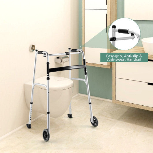 Height Adjustable Rolling Walker With Seat and Armrest Pad
