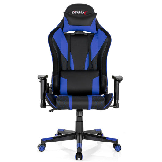 Gaming Chair Adjustable Swivel Computer Chair with Dynamic LED Lights-Blue