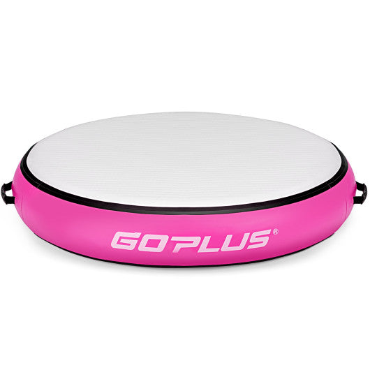 40 Inch Inflatable Round Gymnastic Mat with Electric Pump-Pink