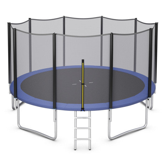8/10/12/14/15/16Feet Outdoor Trampoline Bounce Combo with Safety Closure Net Ladder-15 ft
