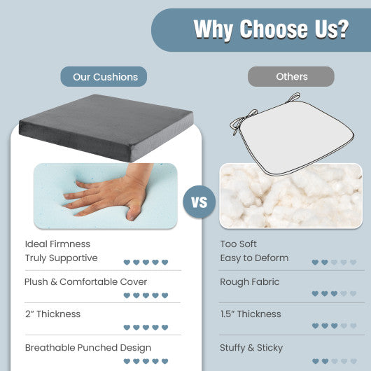 10 Pack Seat Cushions Gel Memory Foam for Back-Gray