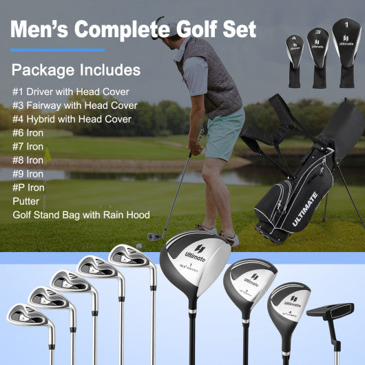 Men’s Profile Complete Golf Club Package Set Includes 10 Pieces-Black