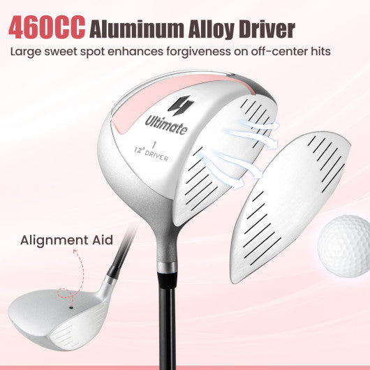 10 Pieces Womens Complete Golf Club Set with Alloy Driver