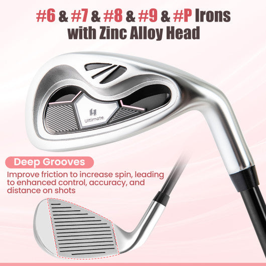 10 Pieces Womens Complete Golf Club Set with Alloy Driver