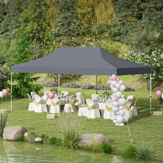 10 X 20 FT Pop up Canopy Tent Foldable Portable Outdoor Gazebo with Carry Bag-Gray