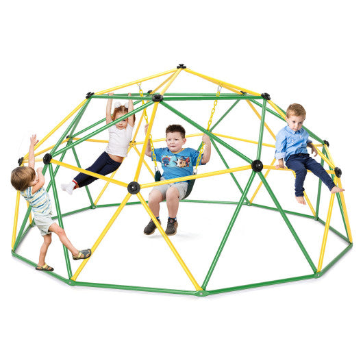10 Feet Dome Climber with Swing and 800 Lbs Load Capacity-Green