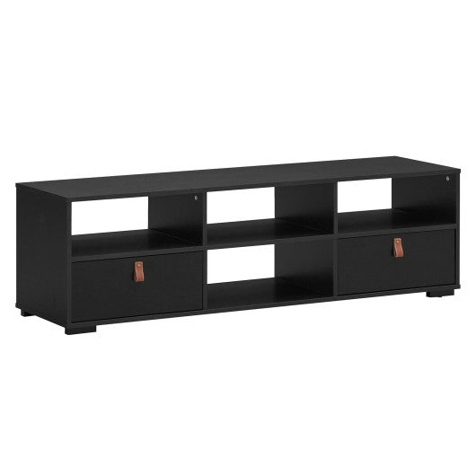 TV Stand Entertainment Media Center Console for TV's up to 60 Inch with Drawers-Black