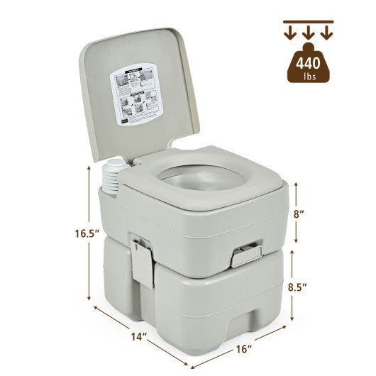5.3 Gallon 20 L Portable Travel Toilet for Camping RV Indoor Outdoor