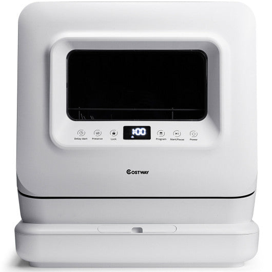 Portable Countertop Dishwasher Air Drying 5 Programs with 7.5L Water Tank
