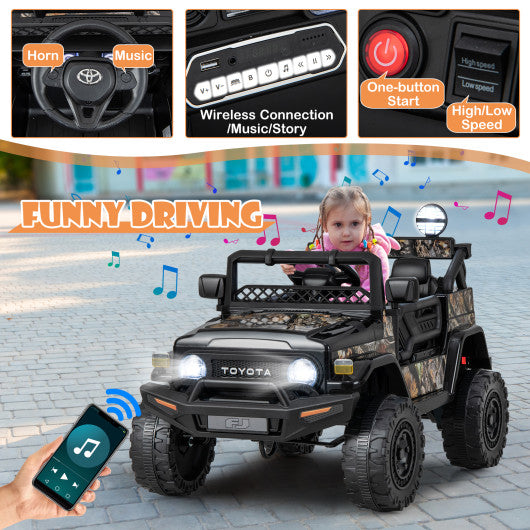 12V 7Ah Licensed Toyota FJ Cruiser Electric Car with Remote Control-Black
