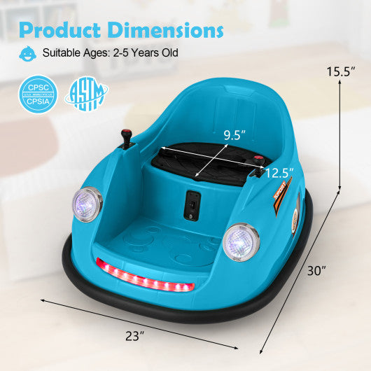 12V Electric Kids Ride on Bumper Car Battery Powered Bumping Car with Remote Control-Blue