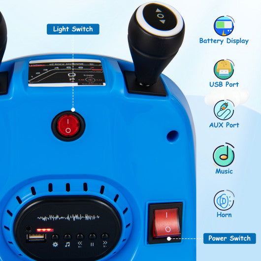 12V Kids Ride On Bumper Car with Remote Control Lights and Music-Blue