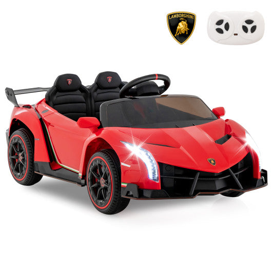 12V Licensed Lamborghini 4WD Kids Ride-on Sports Car with 2.4G Remote-Red