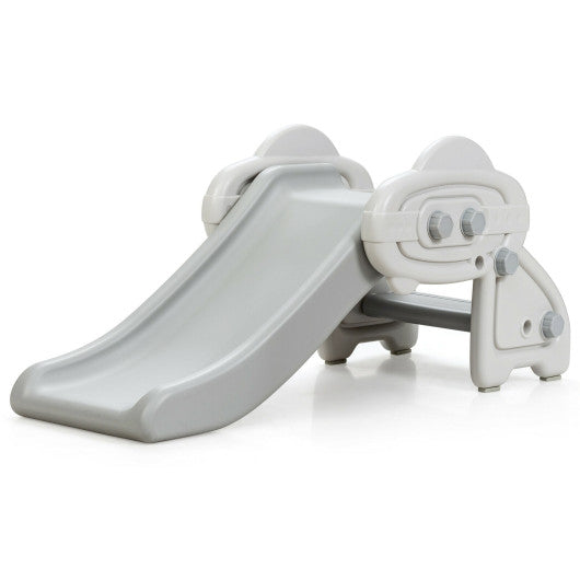 Freestanding Baby Mini Play Climber Slide Set with HDPE anf Anti-Slip Foot Pads-Gray