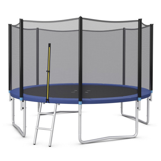 8/10/12/14/15/16 Feet Outdoor Trampoline Bounce Combo with Safety Closure Net Ladder-12 ft