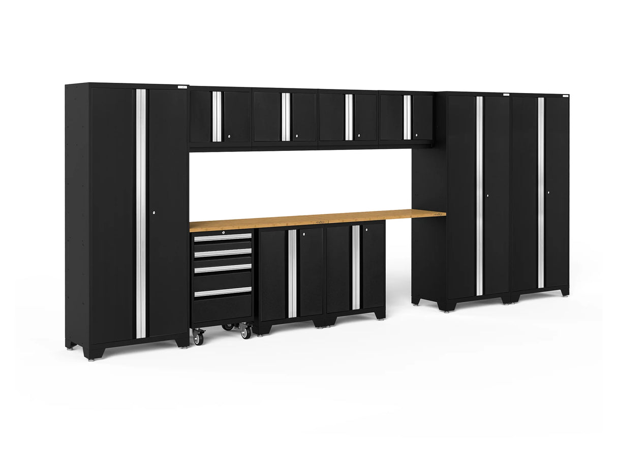 Bold Series 12 Piece Cabinet Set with Tool, Base, Wall Cabinets and 3 Lockers