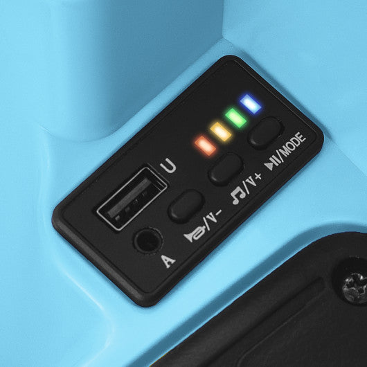 12V 360° Ride on Bumper Car for Toddlers with Remote Control-Light Blue