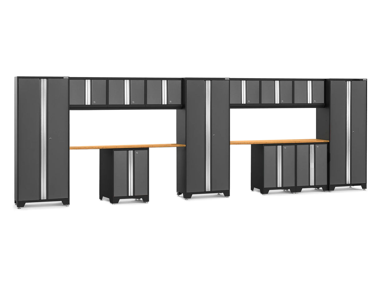 Bold Series 14 Piece Cabinet Set with Base, Wall Cabinets and 30 In. Lockers