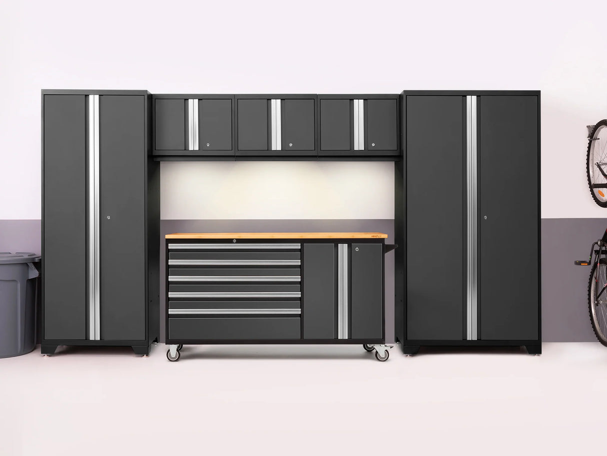 Bold Series 6 Piece Cabinet Set with Project Center, Wall Cabinets and Lockers
