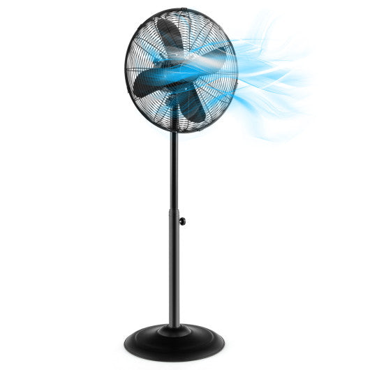 16 Inch Pedestal Standing Fan Oscillating Pedestal Fan with 3 Speeds and Adjustable Height-Black