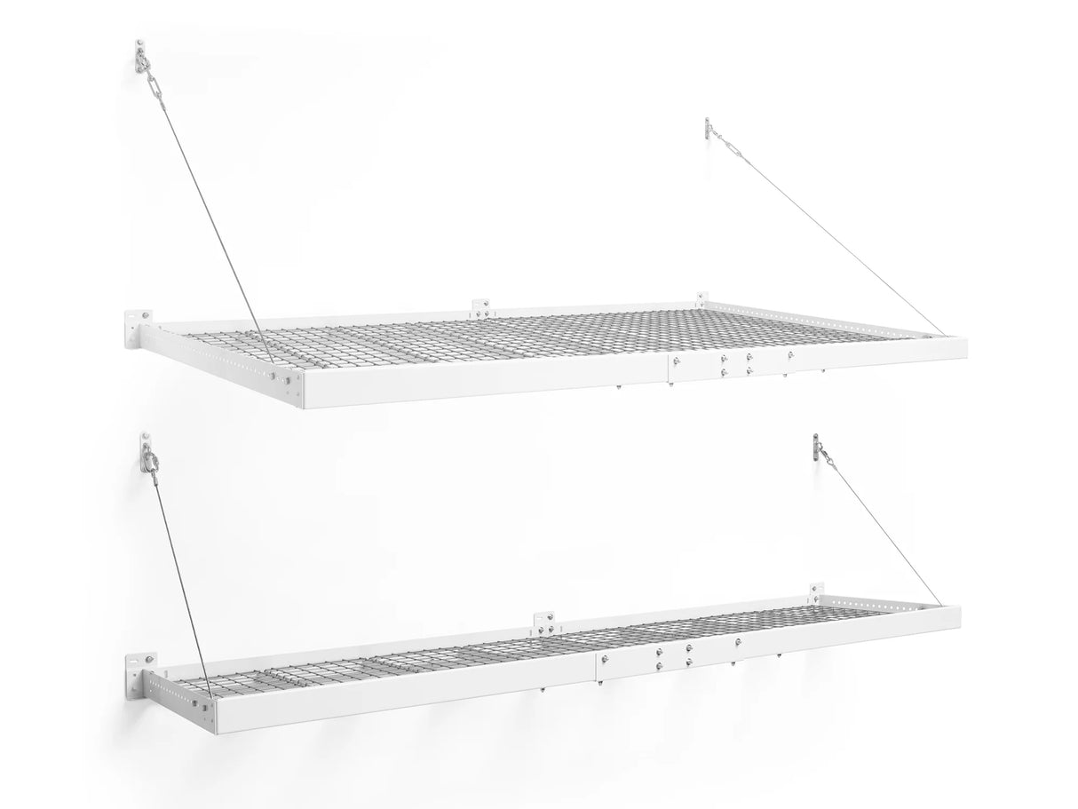 Pro Series 4 Ft. X 8 Ft. and 2 Ft. X 8 Ft. Wall Mounted Steel Shelf Set
