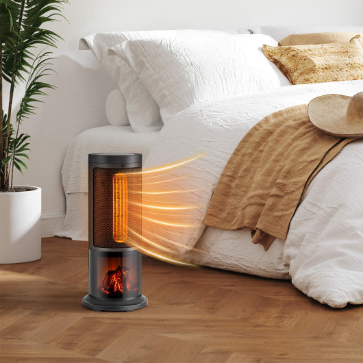 17 Inch 1500W Portable Tower Space Heater with 135° Oscillation-Black