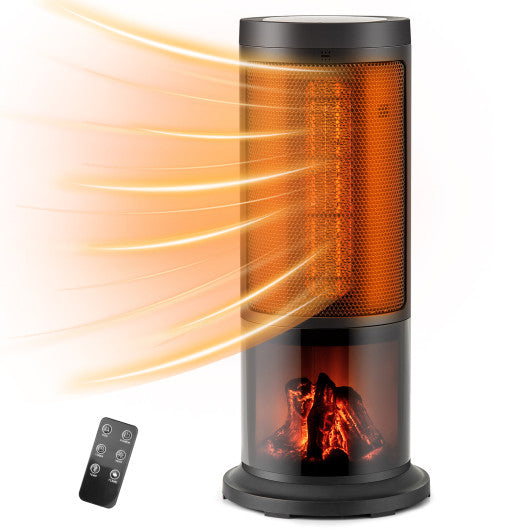 17 Inch 1500W Portable Tower Space Heater with 135° Oscillation-Black