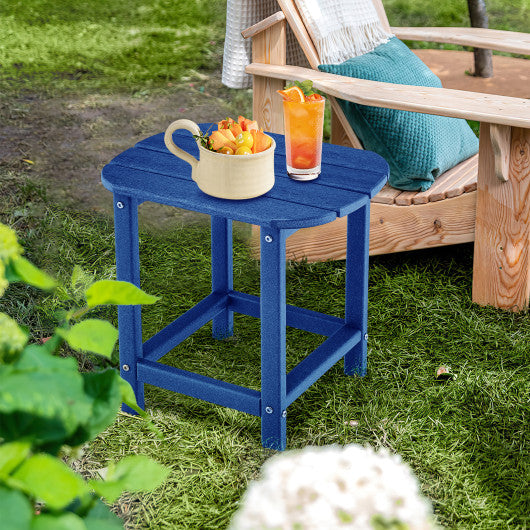 18 Inch Weather Resistant Side Table for Garden Yard Patio-Navy