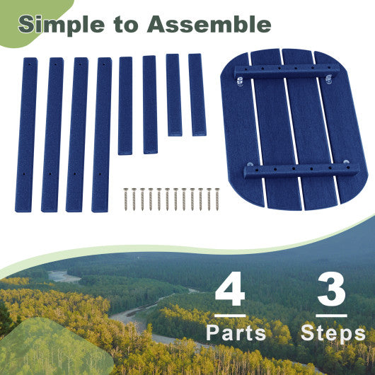 18 Inch Weather Resistant Side Table for Garden Yard Patio-Navy