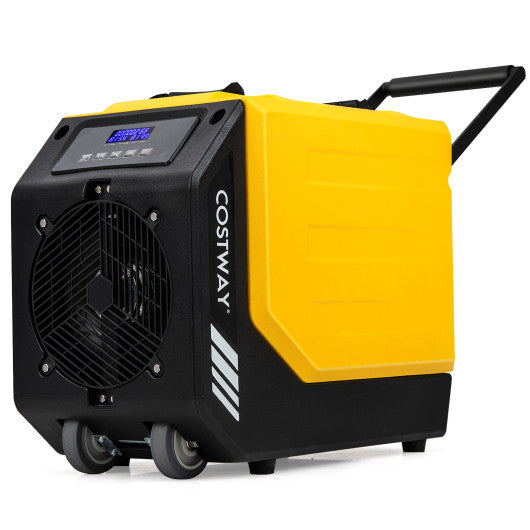 190 PPD Commercial Dehumidifier with Pump and 2 Wheels-Yellow