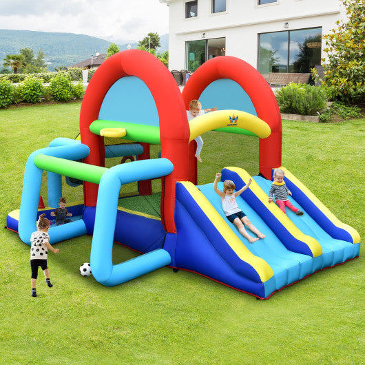 Inflatable Jumping Castle Bounce House with Dual Slides without Blower
