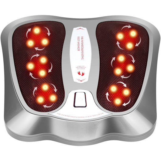 Shiatsu Heated Electric Kneading Foot and Back Massager-Silver