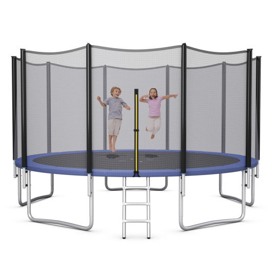 8/10/12/14/15/16Feet Outdoor Trampoline Bounce Combo with Safety Closure Net Ladder-15 ft