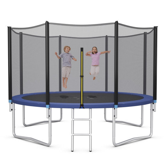 8/10/12/14/15/16 Feet Outdoor Trampoline Bounce Combo with Safety Closure Net Ladder-14 ft