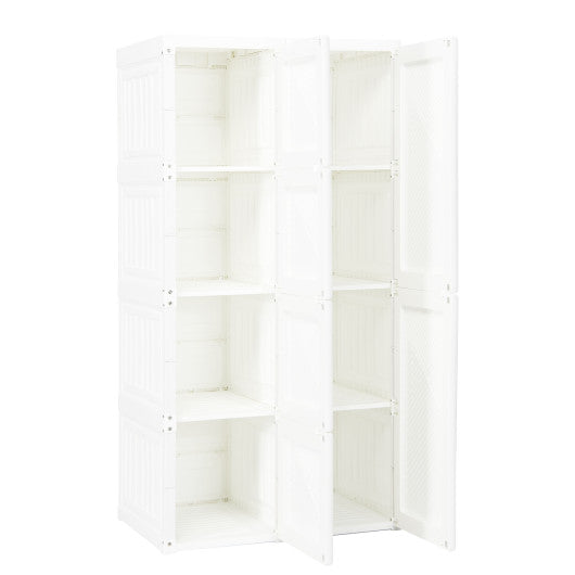 Foldable Armoire Wardrobe Closet with 8 Cubby Storage