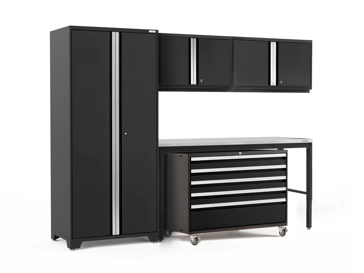 Pro Series 5 Piece Cabinet Set with Wall, Tool Cabinet, Locker and 84 In. Workbench