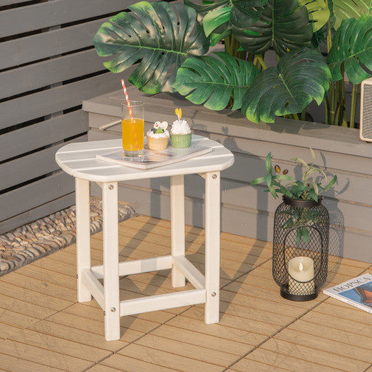 2-Pieces 18 Inches Adirondack Outdoor Side Table for Patio and Garden-White