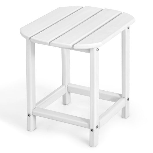 2-Pieces 18 Inches Adirondack Outdoor Side Table for Patio and Garden-White